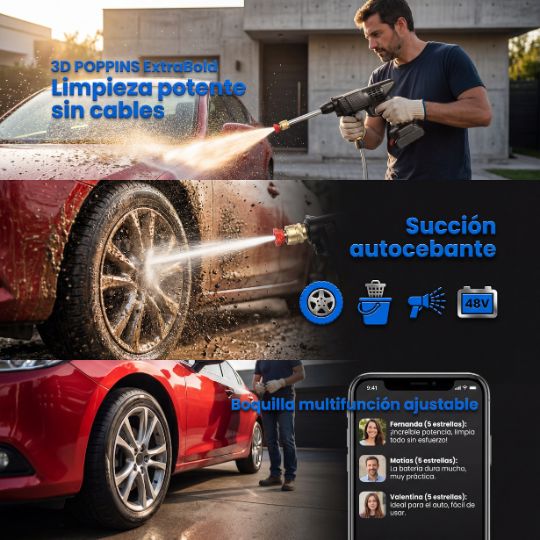 AquaStrike® | Hidrolavadora Portatil Inalambrica 2 bat