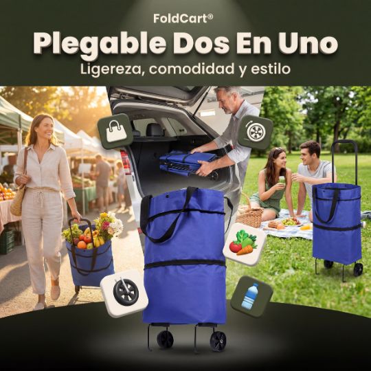 FoldCart® | Bolso Plegable Con Ruedas 2 en 1