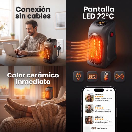 ThermoSmart® | Calefactor Eléctrico 400w Handy Heater