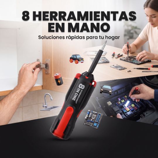 ToolPro® | Destornillador 8 en 1 con Luz
