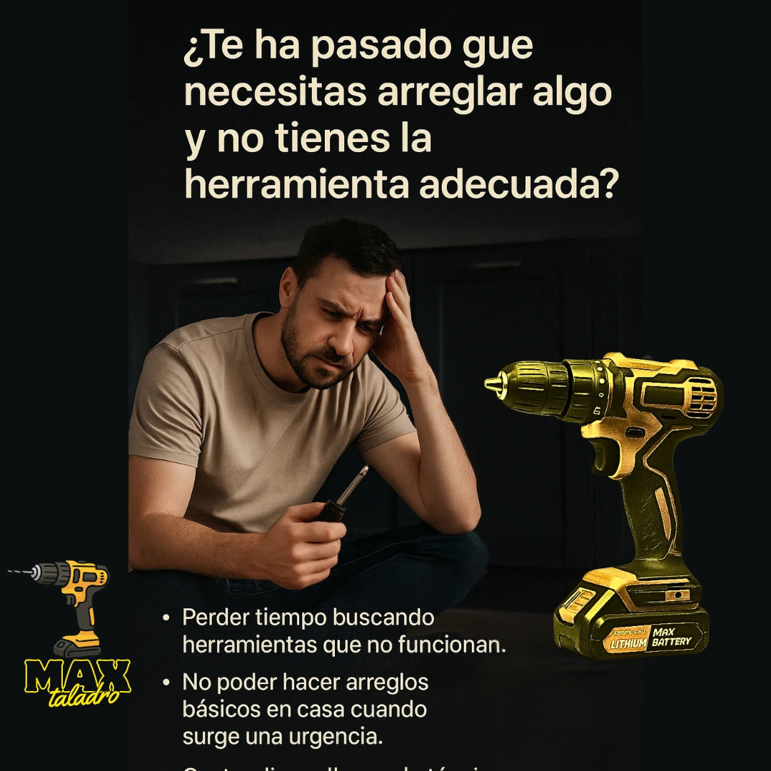 MaxTaladro® | Taladro inalambrico 98v tasbel amarillo