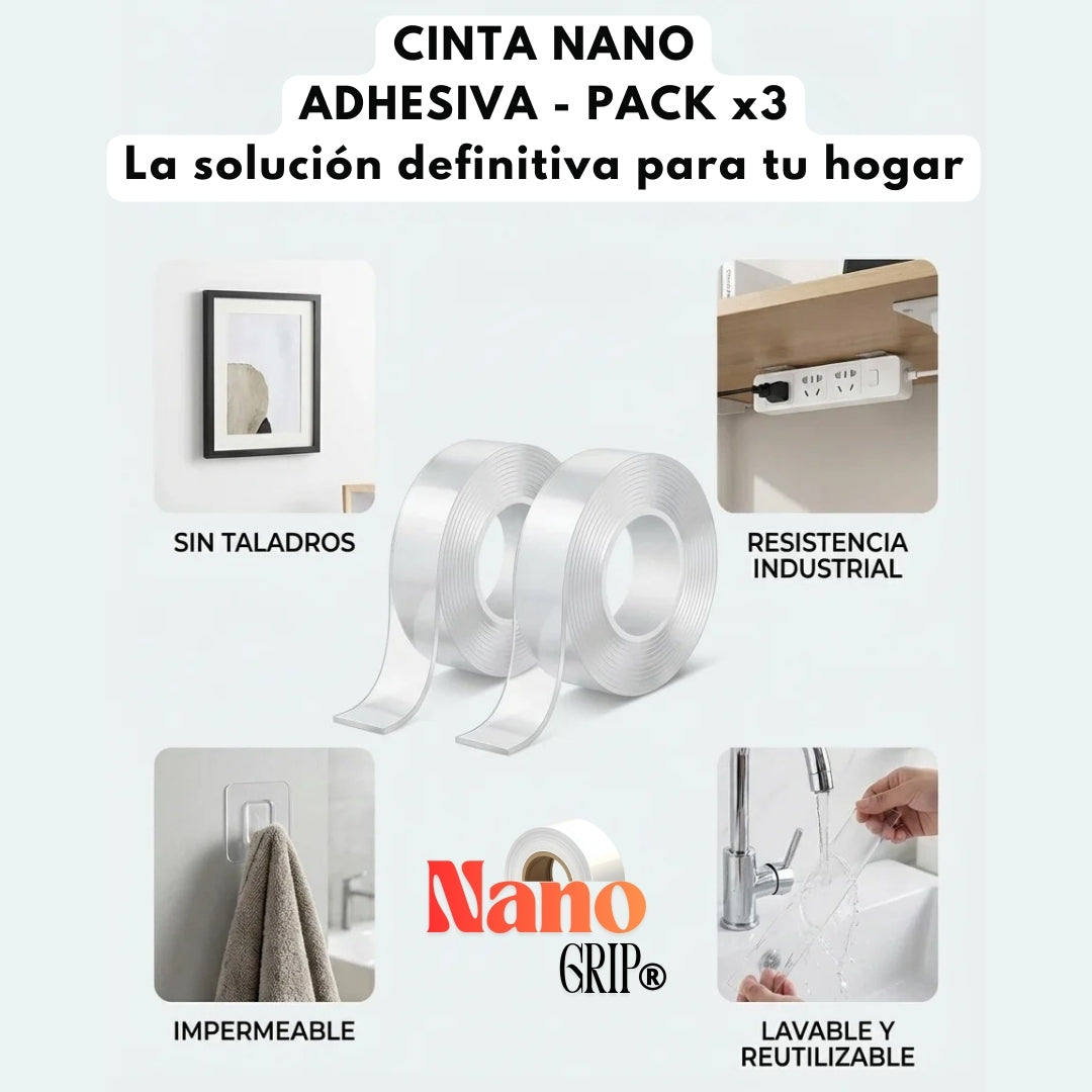 NanoGrip® | Cinta adhesiva nano gel de 3 metros
