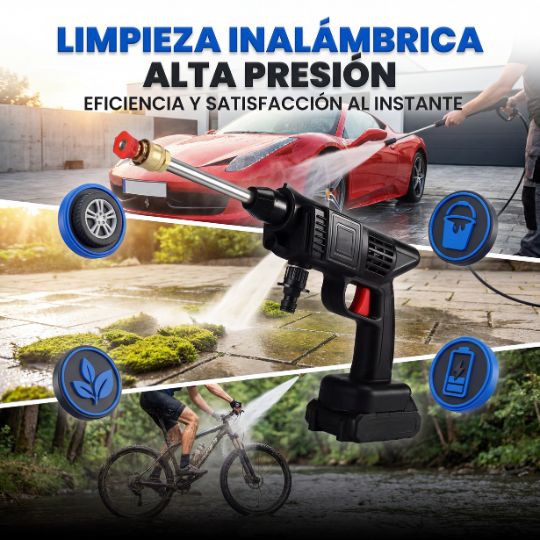 AquaStrike® | Hidrolavadora Portatil Inalambrica 2 bat