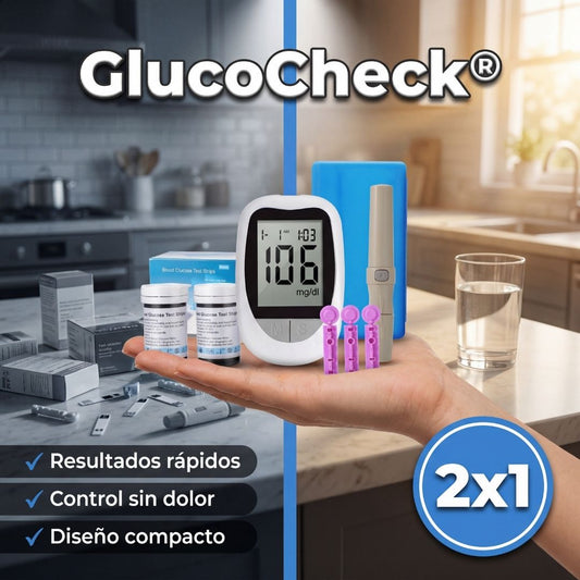 GlucoCheck® | Glucómetro digital medidor de glucosa