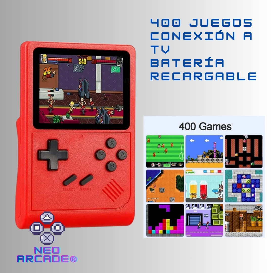 NeoArcade®  | Consola Retro Portátil con 400 Juegos