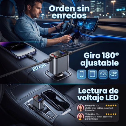 VoltDrive Pro® | Cargador De Auto 4 En 1 120w