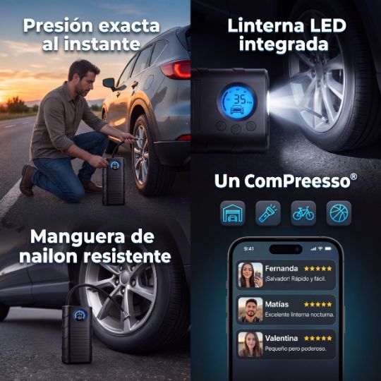 TURBOPRESS® | Mini Compresor De Aire Auto Portatil