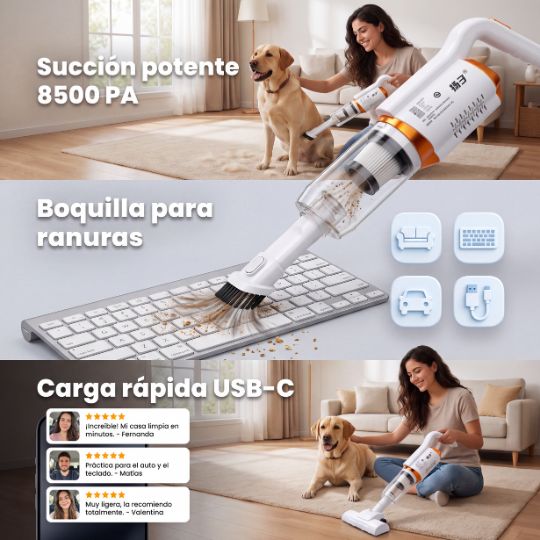 ApexDust® | ASPIRADORA 2 EN 1 BLANCA HOME
