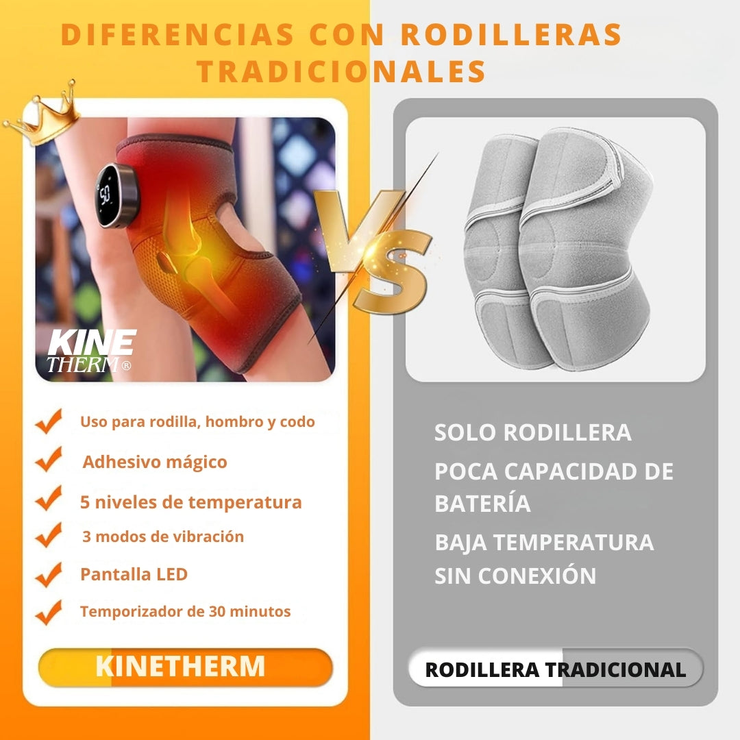 KineTherm® | Almohadilla térmica y vibración 3 en 1 (rodilla, hombro y codo)