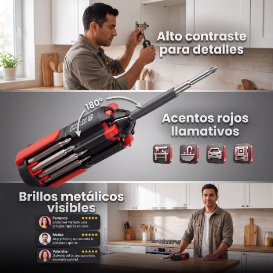 ToolPro® | Destornillador 8 en 1 con Luz