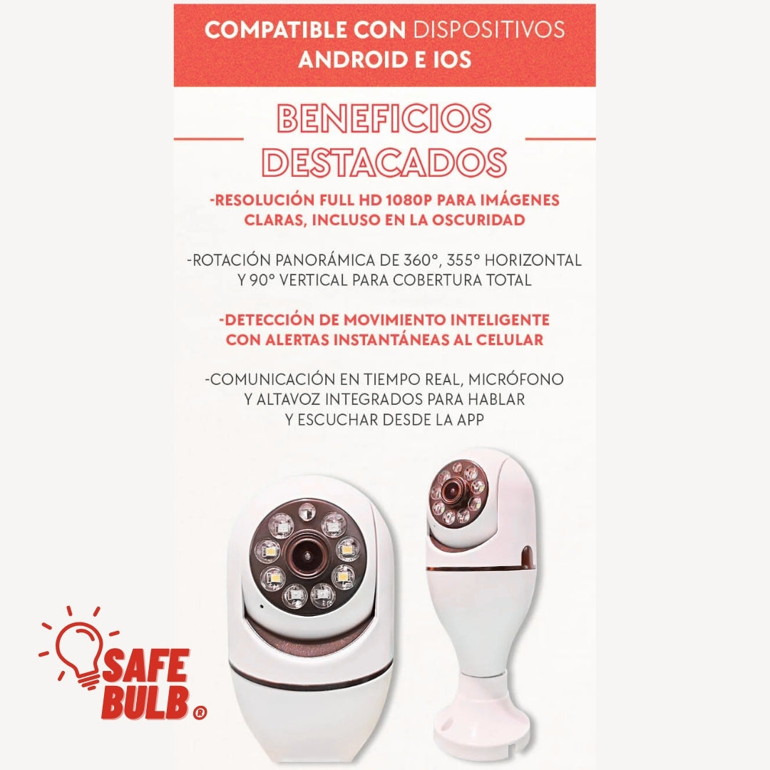 SafeBulb® | Cámara de vigilancia con bombilla