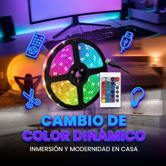 GlowGrid® | Tiras de luces RGB, 5 metros