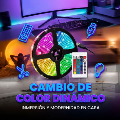 GlowGrid® | Tiras de luces RGB, 5 metros
