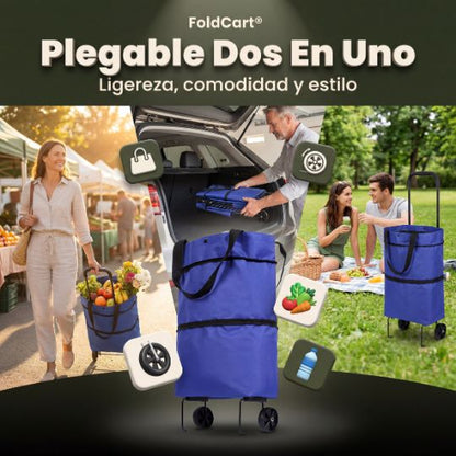 FoldCart®  | Bolso Plegable Con Ruedas 2 en 1