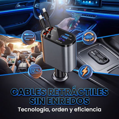 VoltDrive Pro® | Cargador De Auto 4 En 1 120w