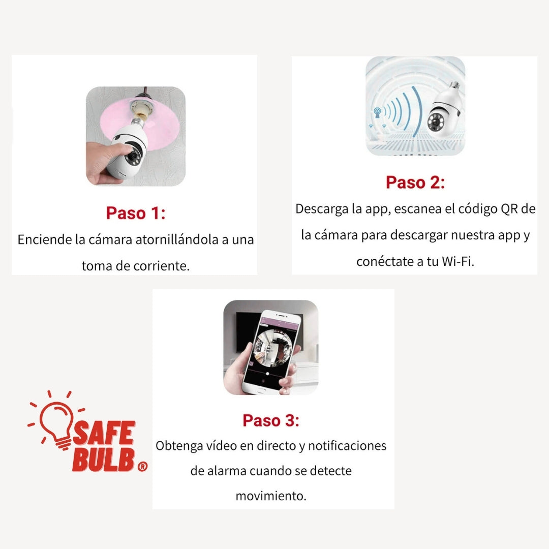 SafeBulb® | Cámara de vigilancia con bombilla