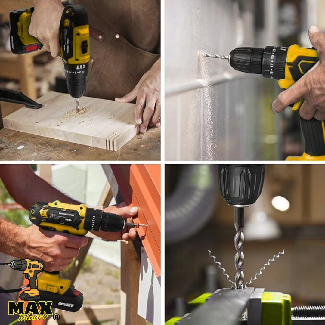 MaxTaladro®  | Taladro inalambrico 98v tasbel amarillo