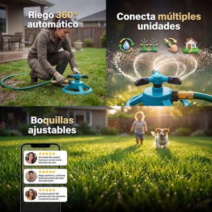 TurboLawn® | ROCIADOR DE AGUA GIRATORIO 360º