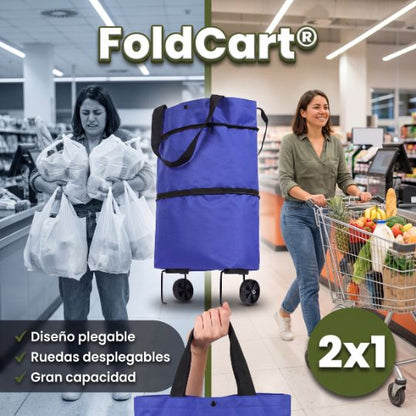 FoldCart®  | Bolso Plegable Con Ruedas 2 en 1