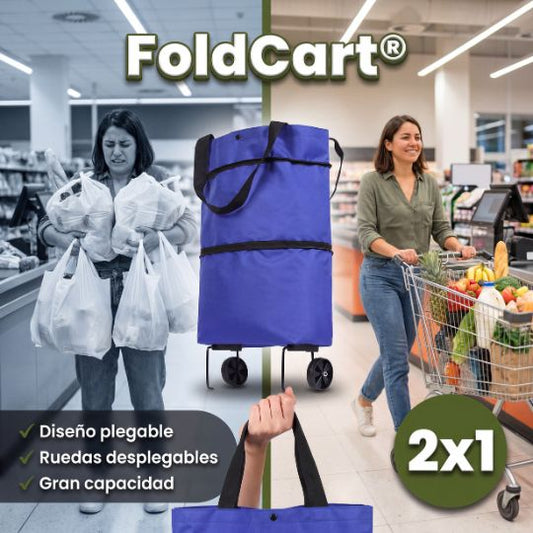 FoldCart®  | Bolso Plegable Con Ruedas 2 en 1