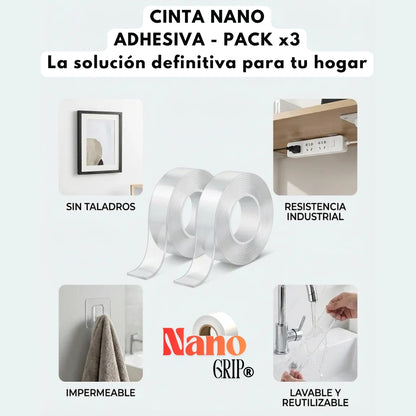 NanoGrip® | Cinta adhesiva nano gel de 3 metros