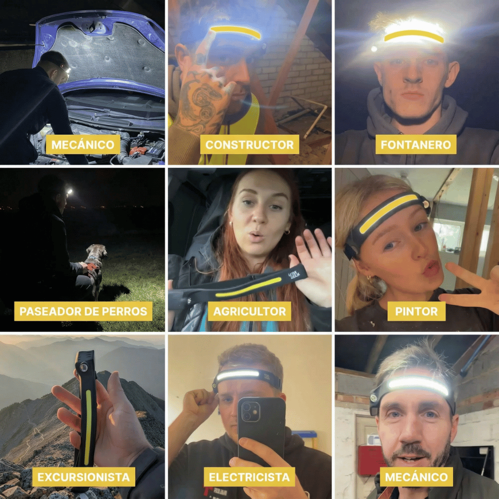 FrontLight® | Linterna cintillo recargable con sensor