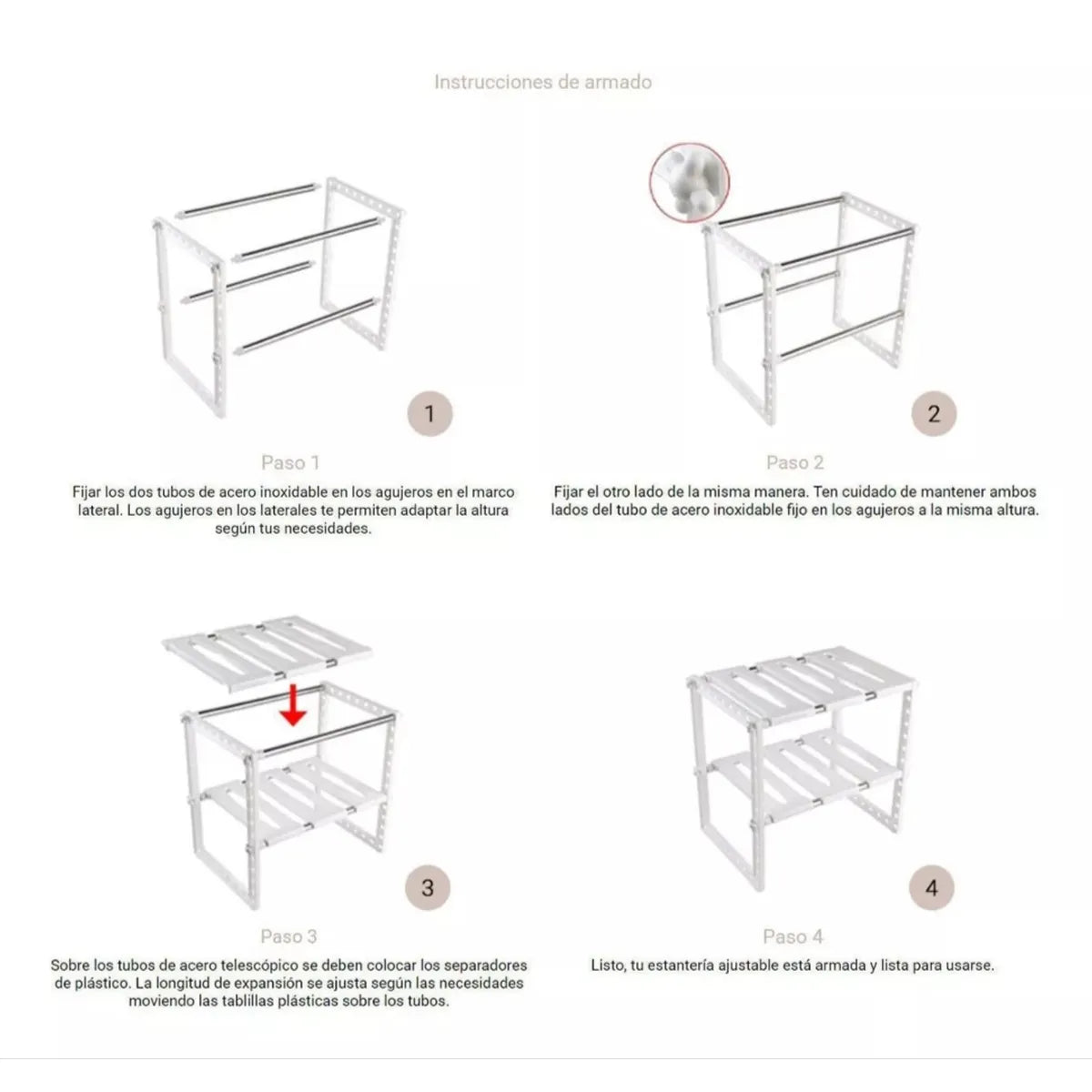 UltraAdapt® | Organizador Doble de Acero Inoxidable