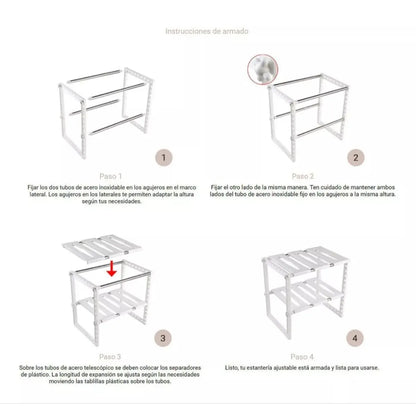 UltraAdapt® | Organizador Doble de Acero Inoxidable